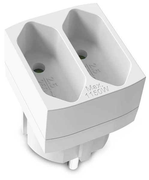 NEDIS síťový rozbočovač/ 2x zásuvka typu C (bez kolíku)/ 250 V AC 50/60 Hz/ 2,5 A/ 1100 W/ bílý Rozbocovac zásuvky, typ F na 2× typ C, 250 V, 2,5 A, 1100 W, bílý
