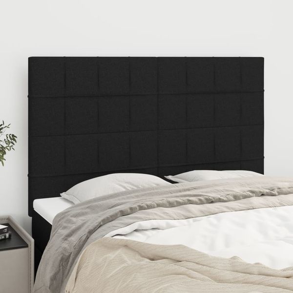 vidaXL Čelo postele čierne 144x5x118/128 cm látkové