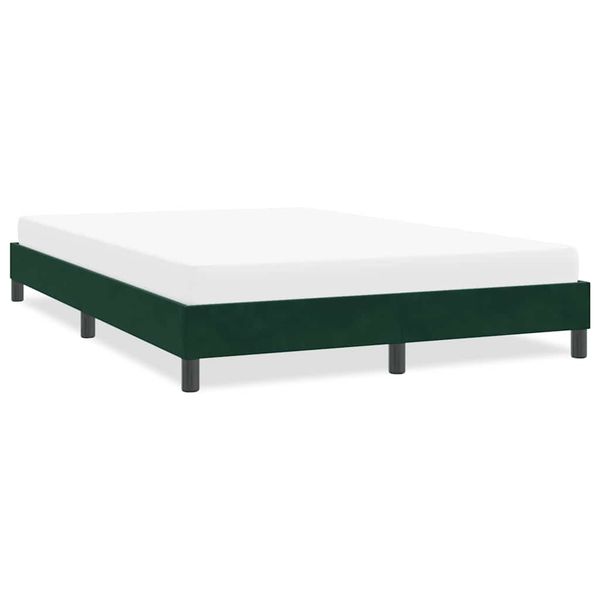vidaXL Rám postele bez matraca Tmavo zelená 160x210 cm Zamat