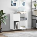 vidaXL Skrinka na platne lesklá biela 84,5x38x89 cm kompozitné drevo