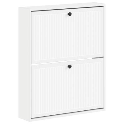 vidaXL Nástenný botník EDE 71 x 17 x 86 cm Kompozitné drevo Biela