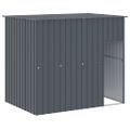 vidaXL Búda pre psa so strechou antracitová 214x153x181 cm pozin. oceľ