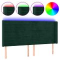 vidaXL Čelo postele s LED tmavozelené 183x16x118/128 cm zamat