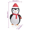 vidaXL Ozdobná vianočná figúrka tučniaka LED luxusná látka 180 cm