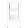 vidaXL Komoda biela 105x35x70 cm oceľ a sklo