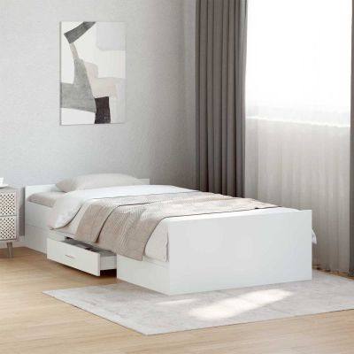vidaXL Rám postele so skladom Biela 80 x 200 cm Kompozitné drevo