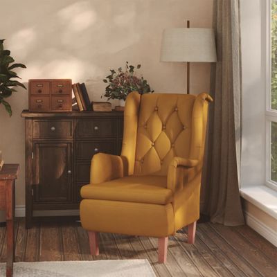 vidaXL Kreslo s nohami z masívneho kaučuku hnedé zamatové