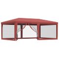 vidaXL Párty stan so 6 sieťkovanými bočnými stenami červený 6x4 m HDPE