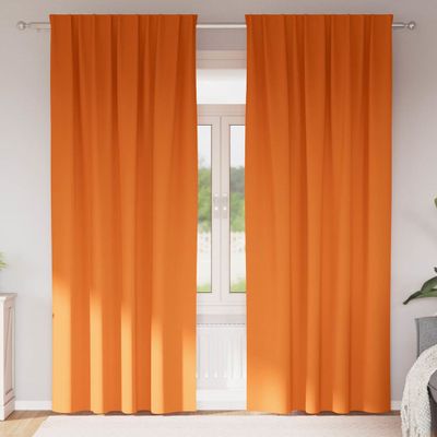 vidaXL Záclony na zatemnenie s krúžkami 2 pcs Jasná oranžová