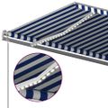 vidaXL Ručne zaťahovacia markíza s LED 6x3 m modro-biela