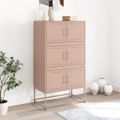 vidaXL Komoda ružová 68,5x38,5x123,5 cm oceľ