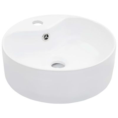 vidaXL Umývadlo s prepadom 36x13 cm keramické biele