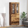 vidaXL Highboard so zásuvkou Staré drevo 69,5 x 34 x 180 cm