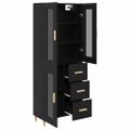 vidaXL Highboard Čierny dub 69,5 x 34 x 180 cm Kompozitné drevo