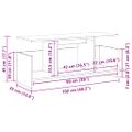 vidaXL TV stolík 102 x 35 x 45 cm Dymová dub Kompozitné drevo