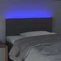 vidaXL Čelo postele s LED tmavosivé 100x5x78/88 cm látka
