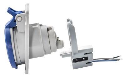 Zásuvka vstavaná 23M332 IP44-54/400V/32A/4P 6h, šikmá 10°, mikrospínač NC/NO - SpeedPRO