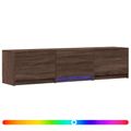 vidaXL TV skriňa s LED 165 x 34 x 40 cm Hnedý dub Konštruované drevo