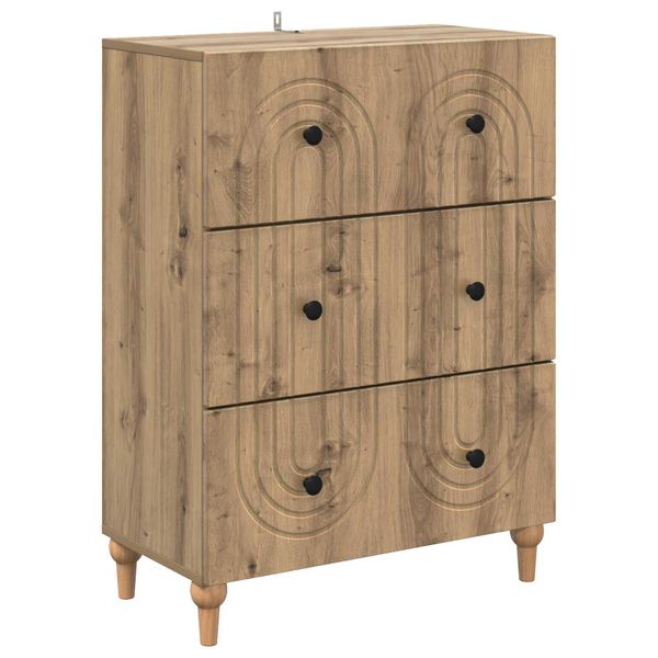vidaXL Zásuvkový kabinet Dub artisan 66 x 34,5 x 90 cm