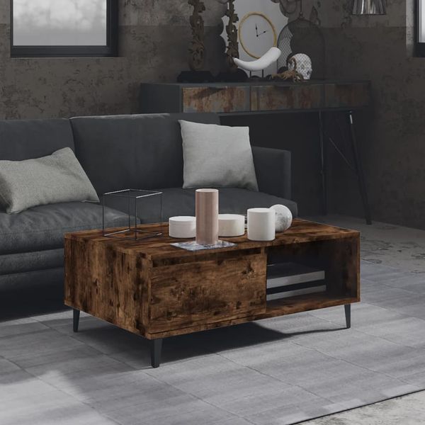 vidaXL Konferenčný stolík, tmavý dub 90x60x35 cm, kompozitné drevo