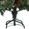 vidaXL Vianočný stromček s borovicovými šiškami zelený 150 cm PVC a PE