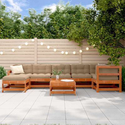 vidaXL Záhradný lounge set 8 ks Vosková hneda borovica