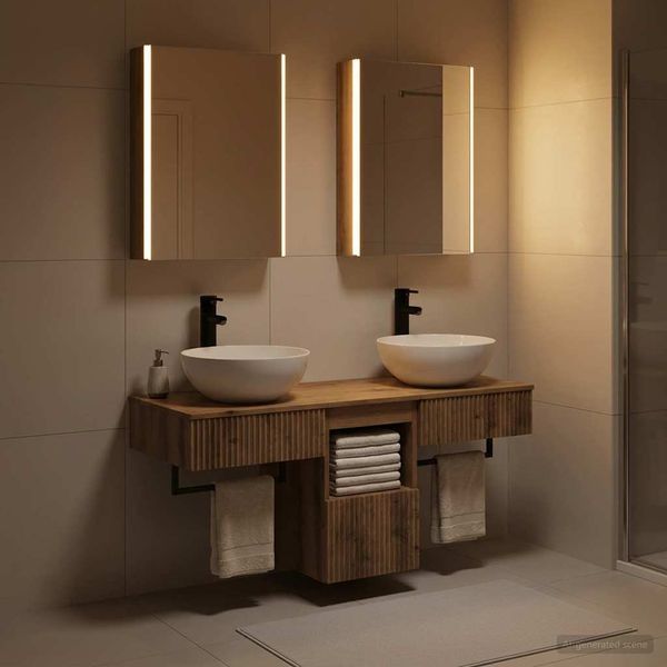vidaXL Set kabinetov do kúpeľne 5 pcs Dub artisan 43 x 11,5 x 60,5 cm