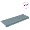 vidaXL Schodové rohože 30 ks 65x21x4 cm morská modrá s obdĺžnikovým okrajom