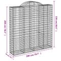 vidaXL Oblúkové gabiónové koše 9ks 200x50x200/220cm pozinkované železo
