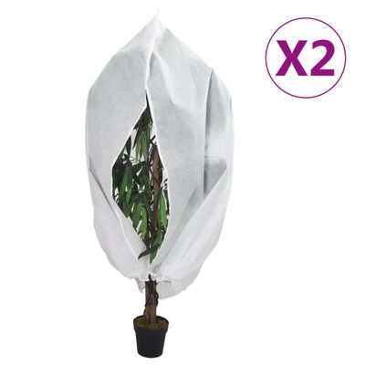 vidaXL Flísové kryty na rastliny so zipsom 2 ks 70 g/m² 3,93x3,5 m