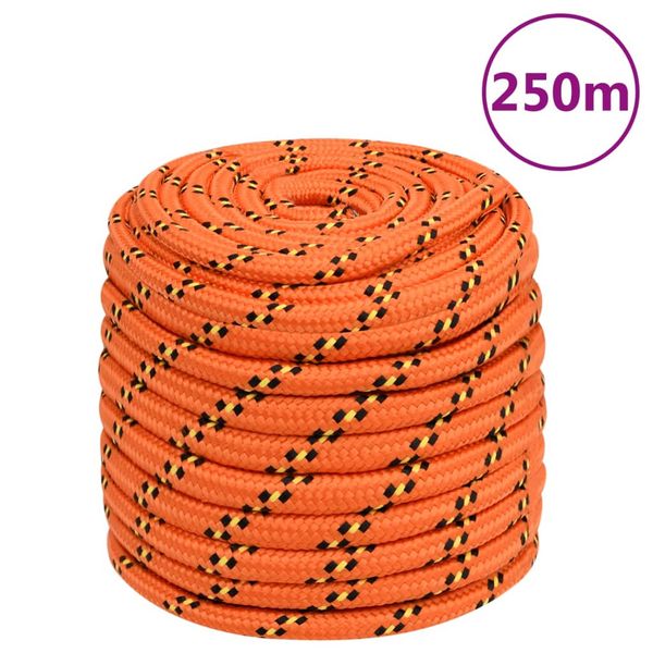 vidaXL Lodné lano oranžové 16 mm 250 m polypropylén