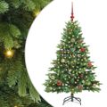vidaXL Umelý vianočný stromček s 150 LED-i Zelená 150 cm PE a PVC