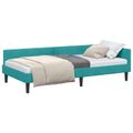 vidaXL Rohový rám postele Tyrkysová 90 cm x 190 cm Zamat