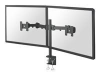 Montážna sada - plný pohyb - pre 2 LCD displeje - čierna - veľkosť obrazovky: 10"-27" - upevnenie svorkou, upevniteľné na stôl