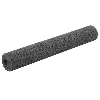 vidaXL Drôtené pletivo pre sliepky oceľ potiahnutá PVC 25x1 m sivé