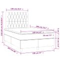 vidaXL Posteľ boxsping s matracom a LED krémová 120x200 cm látka