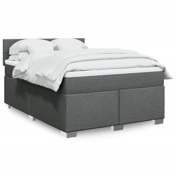 vidaXL Boxspring posteľ s matracom tmavosivá 160x200 cm látka