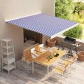 vidaXL Markíza Top Slnečník plátno Modrá a biela 400x300 cm