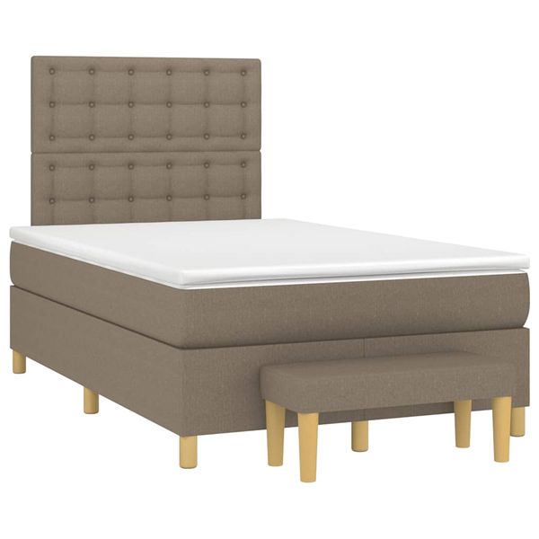 vidaXL Boxspring posteľ s matracom sivohnedá 120x190 cm látka