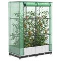 vidaXL Záhon s krytom na skleník ratanový vzhľad 80x40x123 cm