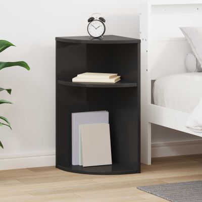 vidaXL Koncový stôl Čierna 29,6 x 29,6 x 60 cm Kompozitné drevo