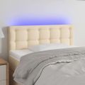 vidaXL Čelo postele s LED krémové 90x5x78/88 cm látka