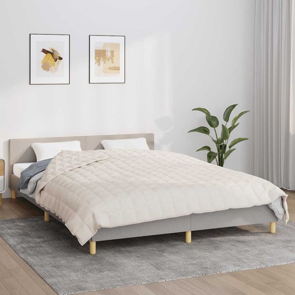 vidaXL Záťažová prikrývka bledokrémová 200x200 cm 13 kg látka