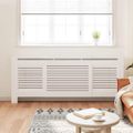 vidaXL Kryt na radiátor biely 205 cm MDF