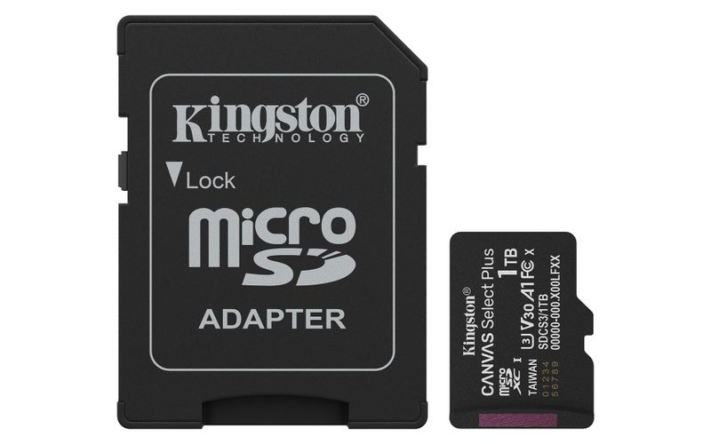 SDCS3/1TB KINGSTON Canvas Select Plus/Micro SDXC/1TB/UHS-I U3 / Class 10/+ Adaptér