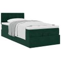 vidaXL Osmanský rám postele s matracom tmavozelená 90x190 cm zamat