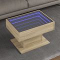 vidaXL Konferenčný stolík s LED dub sonoma 70x50x45 cm kompozit. drevo