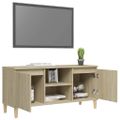 vidaXL TV stolík nohy z dreva farba dubu sonoma 103,5x35x50 cm