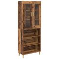 vidaXL Highboard Staré drevo 69,5 x 34 x 180 cm