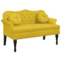 vidaXL Lavica s vankúšmi žltá 120,5x65x75 cm zamat